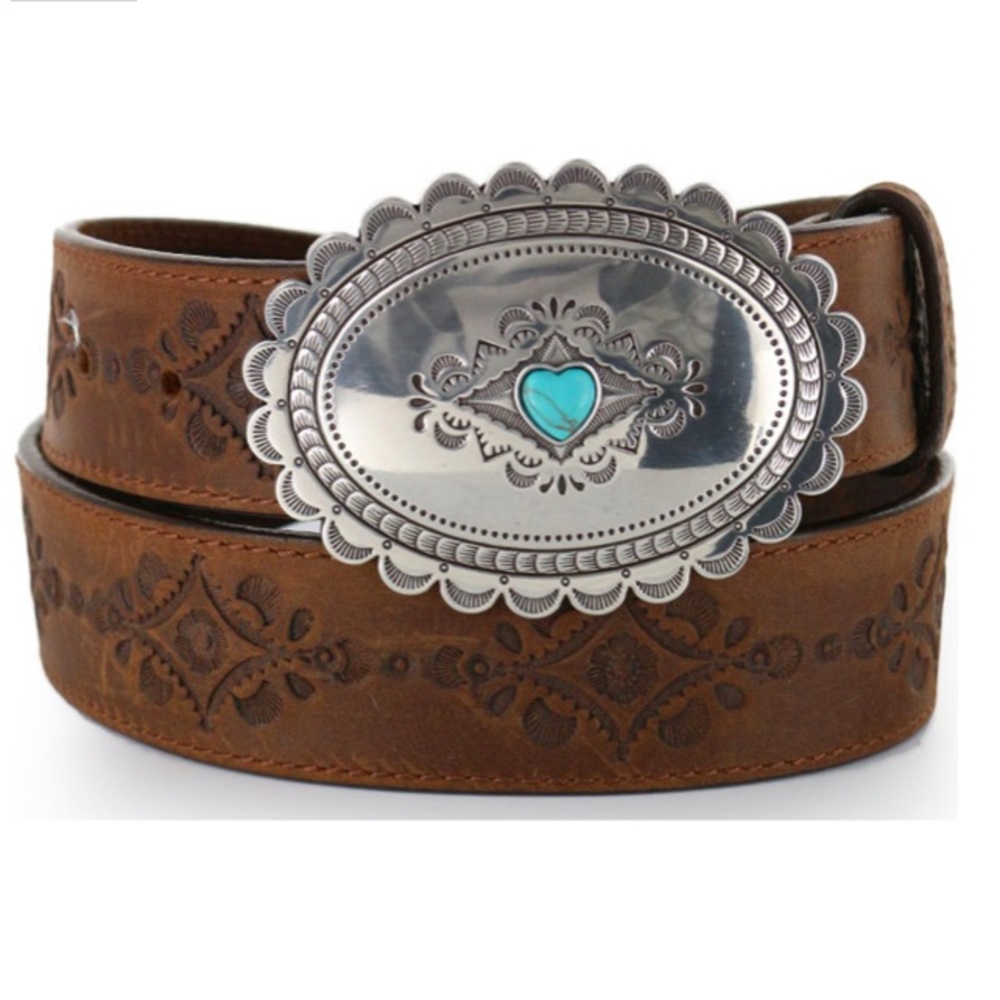 Justin women’s navajo heart leather belt
